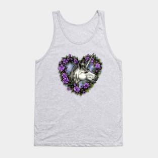 Unicorn Floral Heart Tank Top